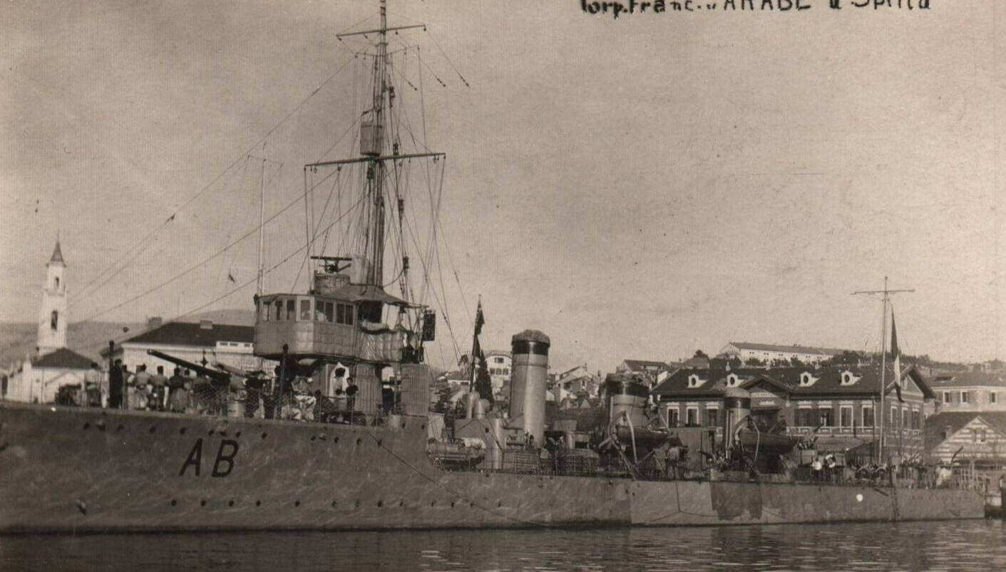 Postcard French Navy c1900s Destroyer Arabe WWI in Harbor Photo RPPC Postcard French Navy c1900s Destroyer Arabe WWI in Harbor Photo RPPC