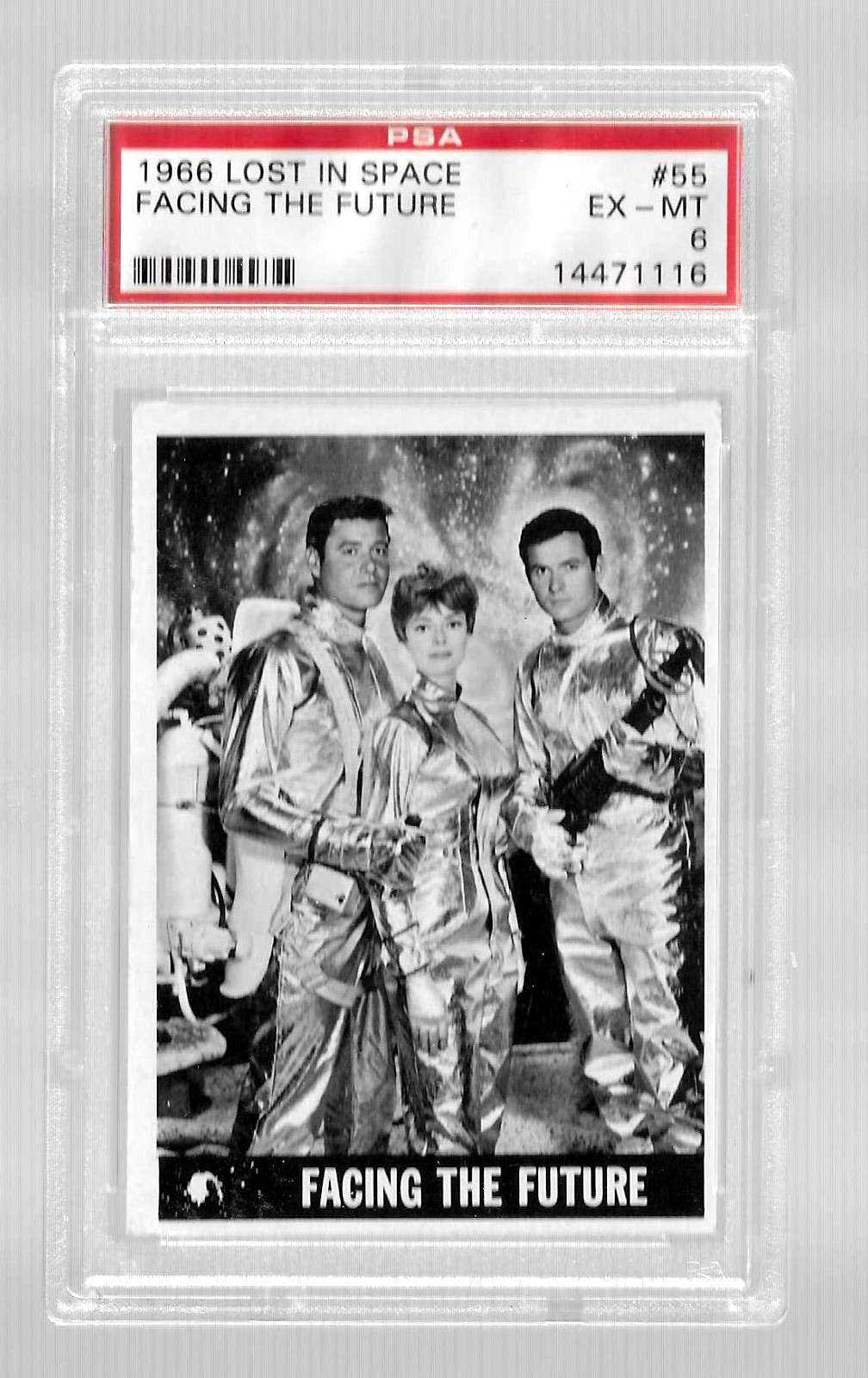 1966 TOPPS LOST IN SPACE CARD #55 FACING THE FUTURE PSA 6 LAST CARD IN THE SET 1966 TOPPS LOST IN SPACE CARD #55 FACING THE FUTURE PSA 6 LAST CARD IN THE SET