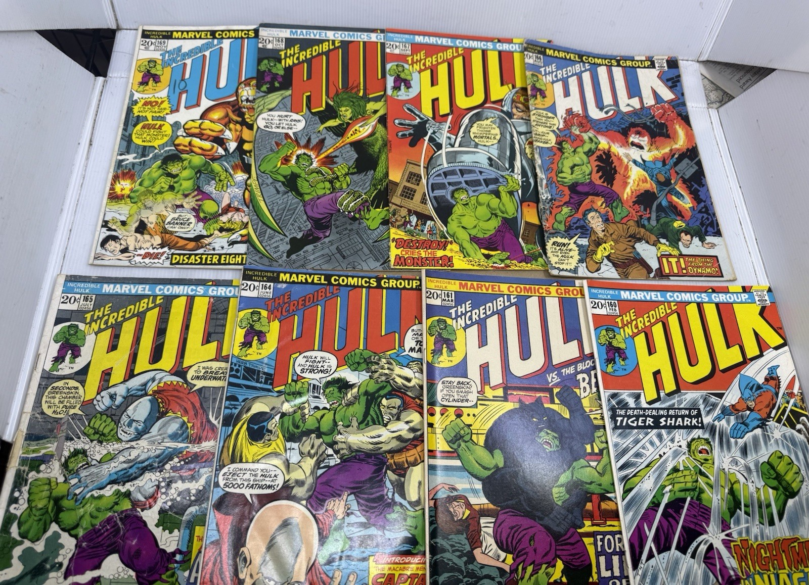 8 vintage Marvel the Incredible Hulk comics 160-169 read description 8 vintage Marvel the Incredible Hulk comics 160-169 read description