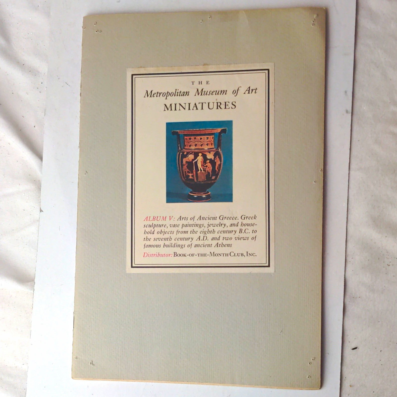 Metropolitan Museum of Art Miniatures Album V Arts of Ancient Greece PB Illus Metropolitan Museum of Art Miniatures Album V Arts of Ancient Greece PB Illus