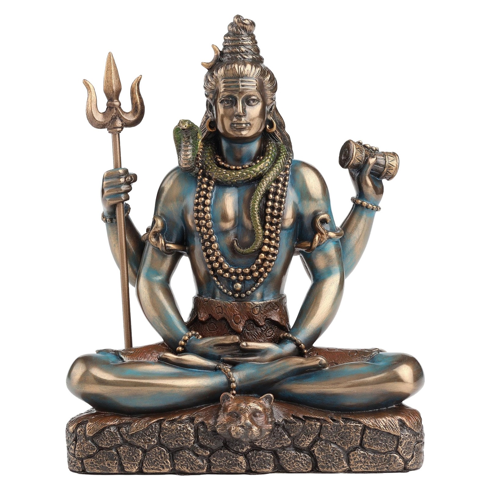 Veronese Design Lord Shiva in Lotus Pose Statue Sculpture - Hindu God, Bronze Veronese Design Lord Shiva in Lotus Pose Statue Sculpture - Hindu God, Bronze