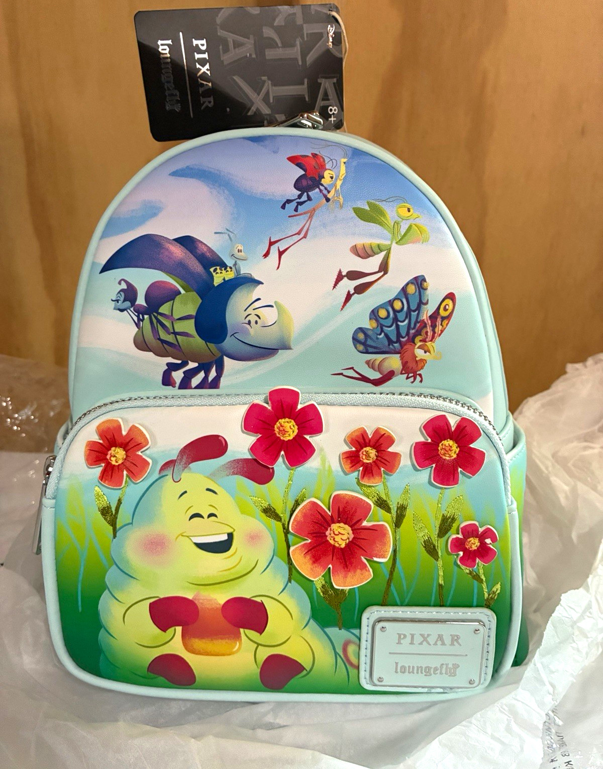 Loungefly Disney Pixar A Bug\'s Life Mini Backpack Earth Day New Tags NWT Loungefly Disney Pixar A Bug\'s Life Mini Backpack Earth Day New Tags NWT