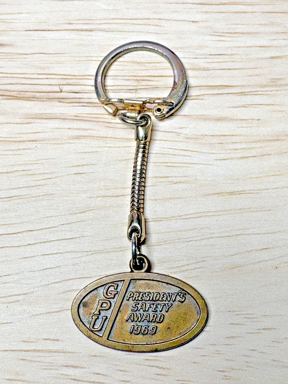 Vintage 1969 Presidents Safety Award GPU Brass Key Chain Vintage 1969 Presidents Safety Award GPU Brass Key Chain