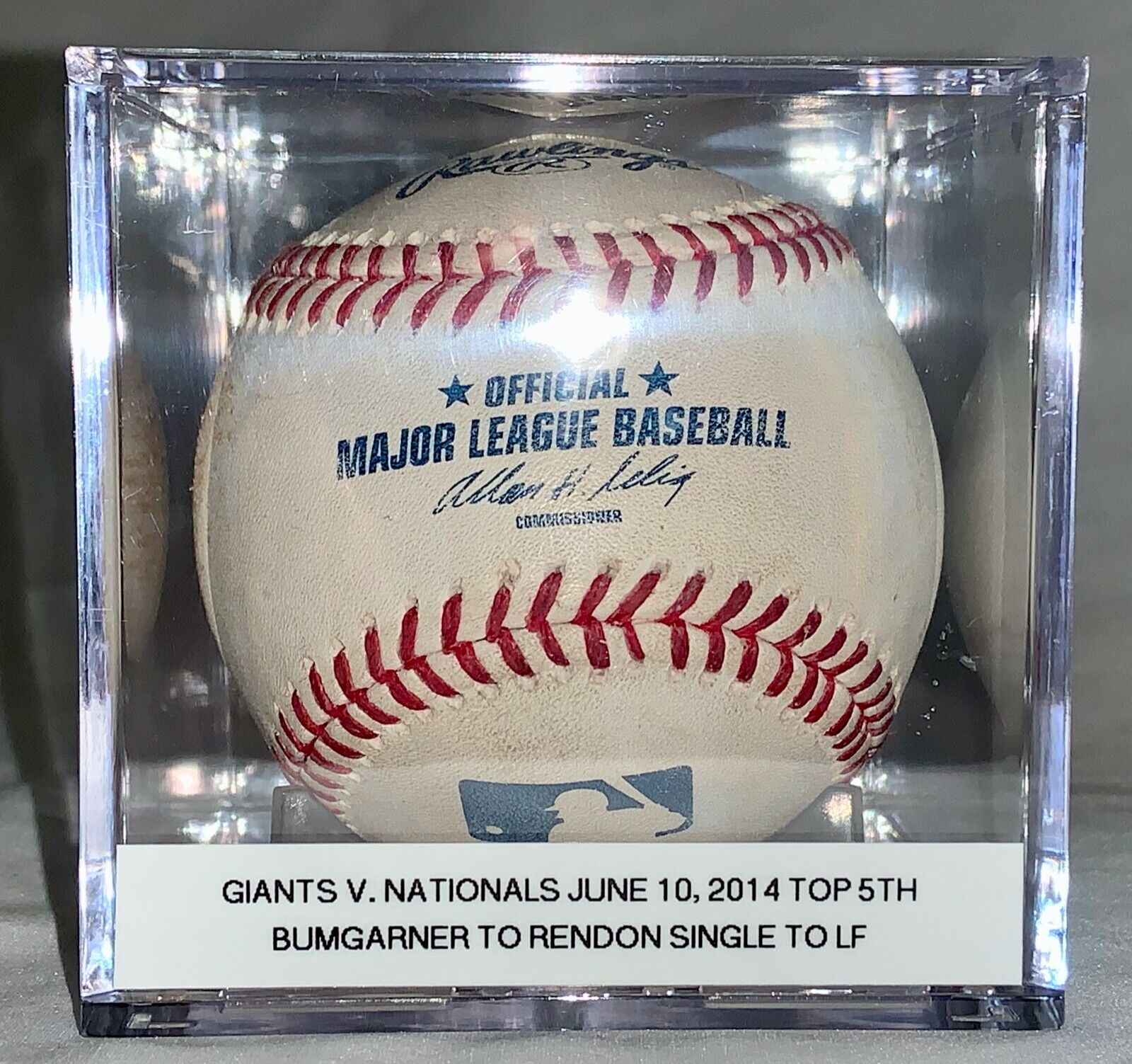 Anthony Rendon 2014 Game Used Baseball Hit Single Bumgarner MLB Hologram 