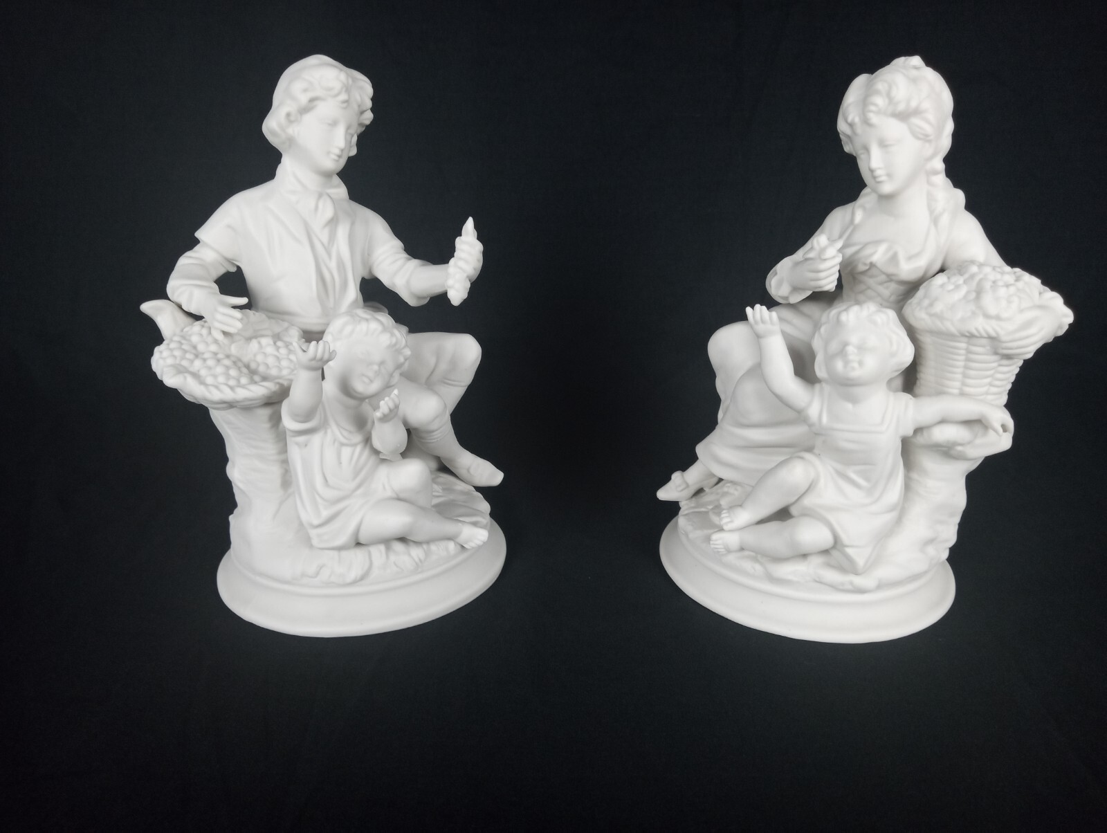 Vintage Classic French White Bisque Porcelain Statues Figurines Vintage Classic French White Bisque Porcelain Statues Figurines