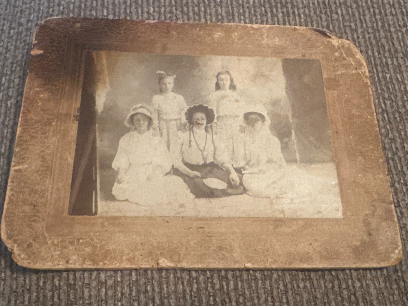 Vintage Cabinet Card 6”x8” young ladies girls b&w photo Vintage Cabinet Card 6”x8” young ladies girls b&w photo
