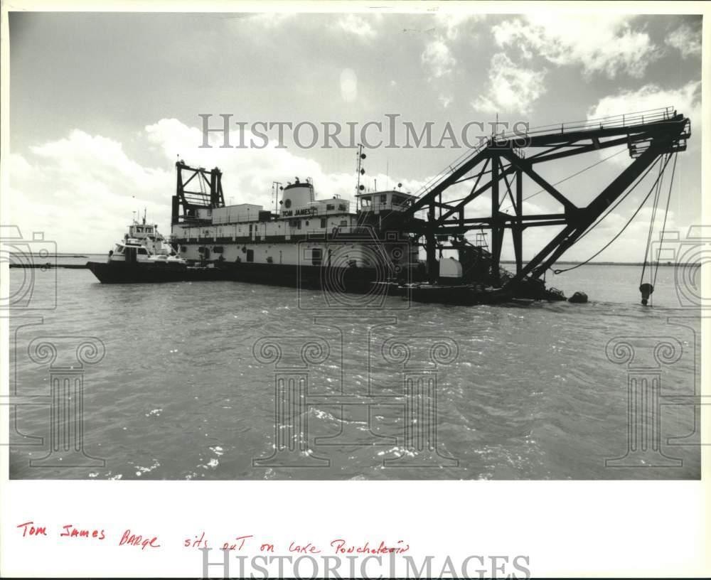 1994 Press Photo Tom James Barge on Lake Pontchartrain- Bayou LaBranche Wetlands 1994 Press Photo Tom James Barge on Lake Pontchartrain- Bayou LaBranche Wetlands