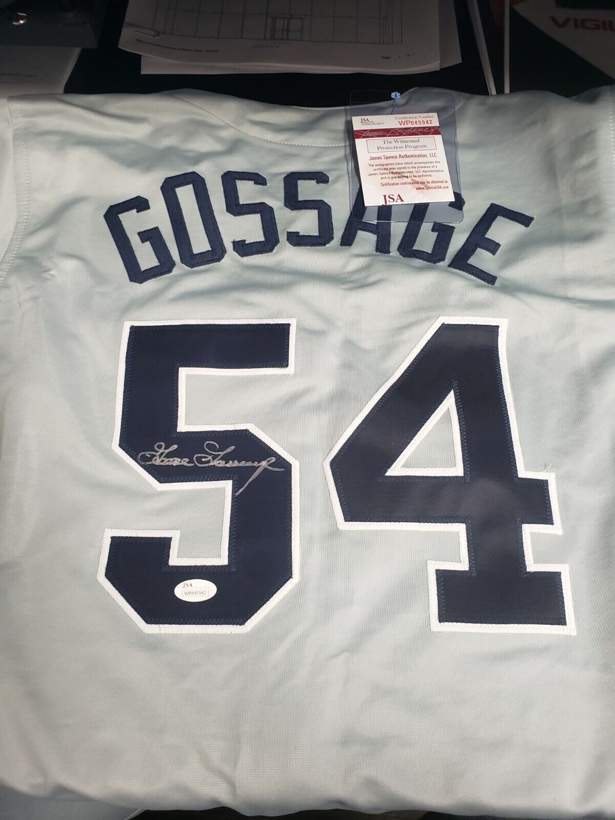 Goose Gossage Autographed New York Yankees Custom Gray Baseball Jersey  JSA COA