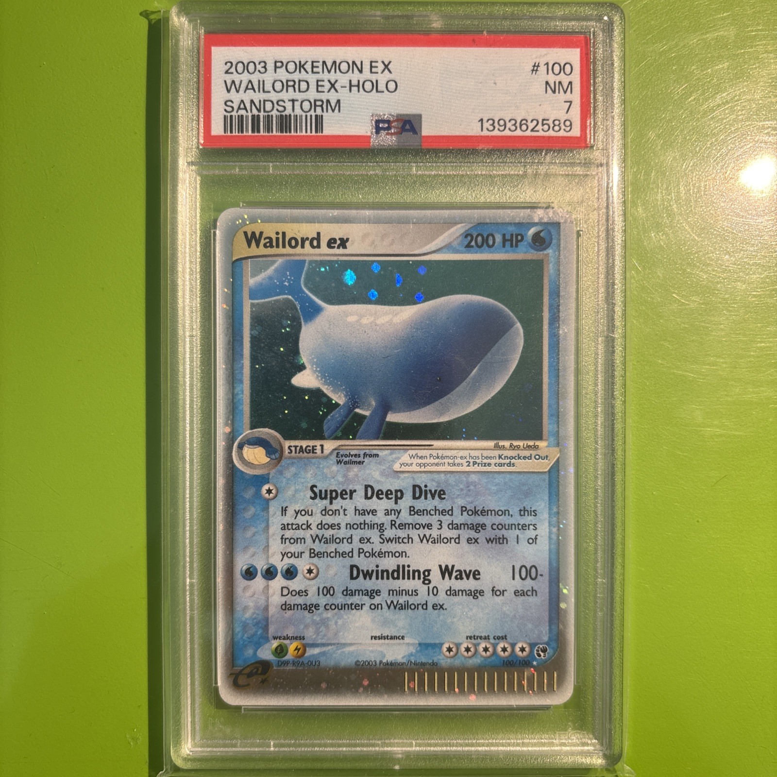 RARE LOW POP 2003 POKEMON EX SANDSTORM #100 WAILORD EX-HOLO SANDSTORM PSA 7 RARE LOW POP 2003 POKEMON EX SANDSTORM #100 WAILORD EX-HOLO SANDSTORM PSA 7