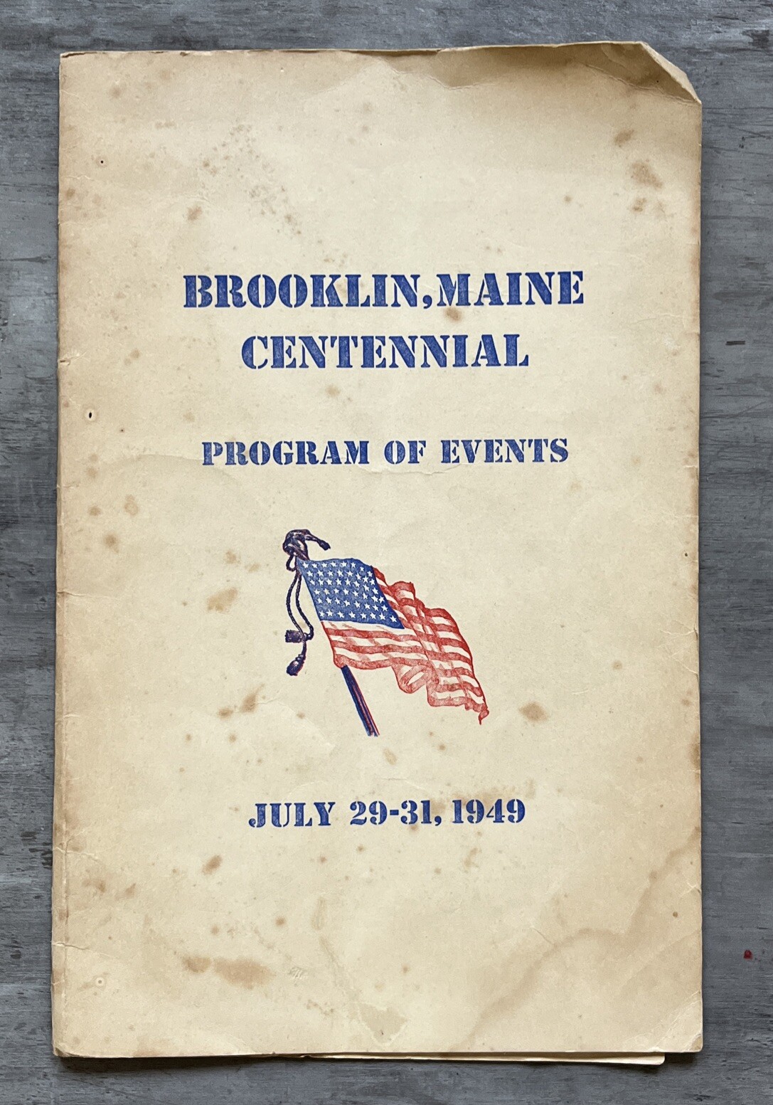 Brooklin Maine Centennial Program Of Events July 29-31, 1949 Historical Original Brooklin Maine Centennial Program Of Events July 29-31, 1949 Historical Original
