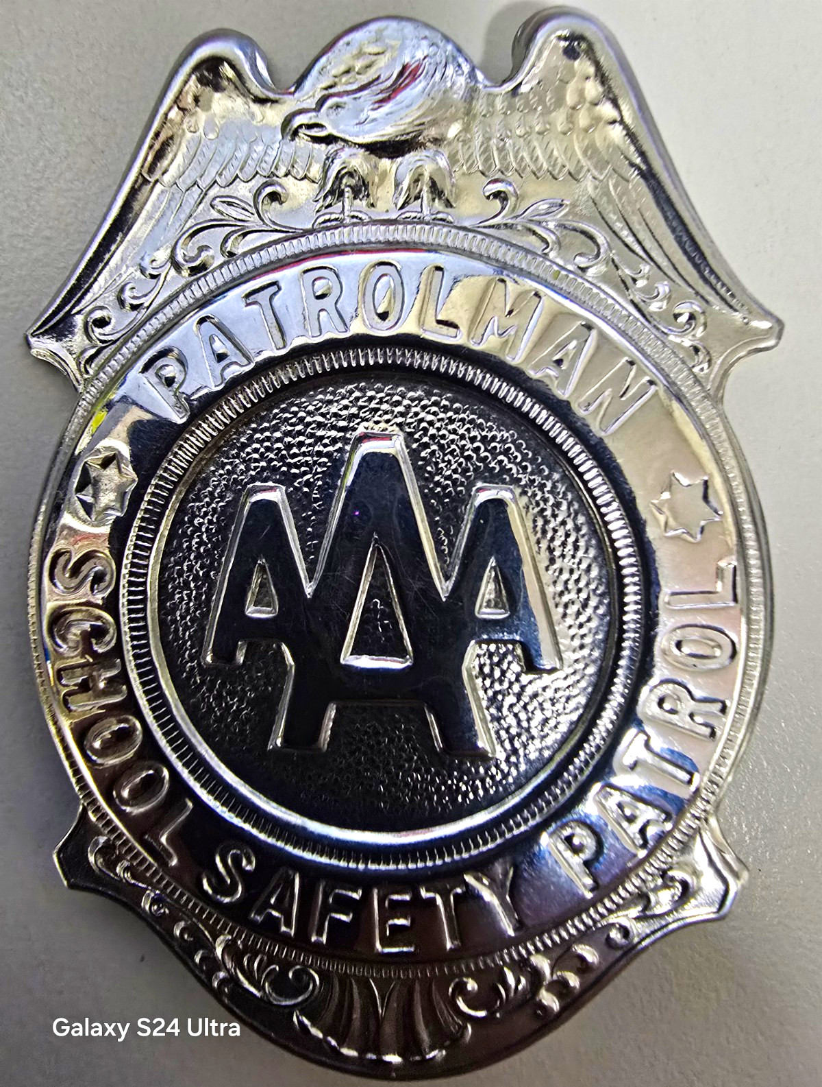 Vintage AAA School Safety Patrolman Badge Grammes Allentown PA Eagle Pin Vintage AAA School Safety Patrolman Badge Grammes Allentown PA Eagle Pin