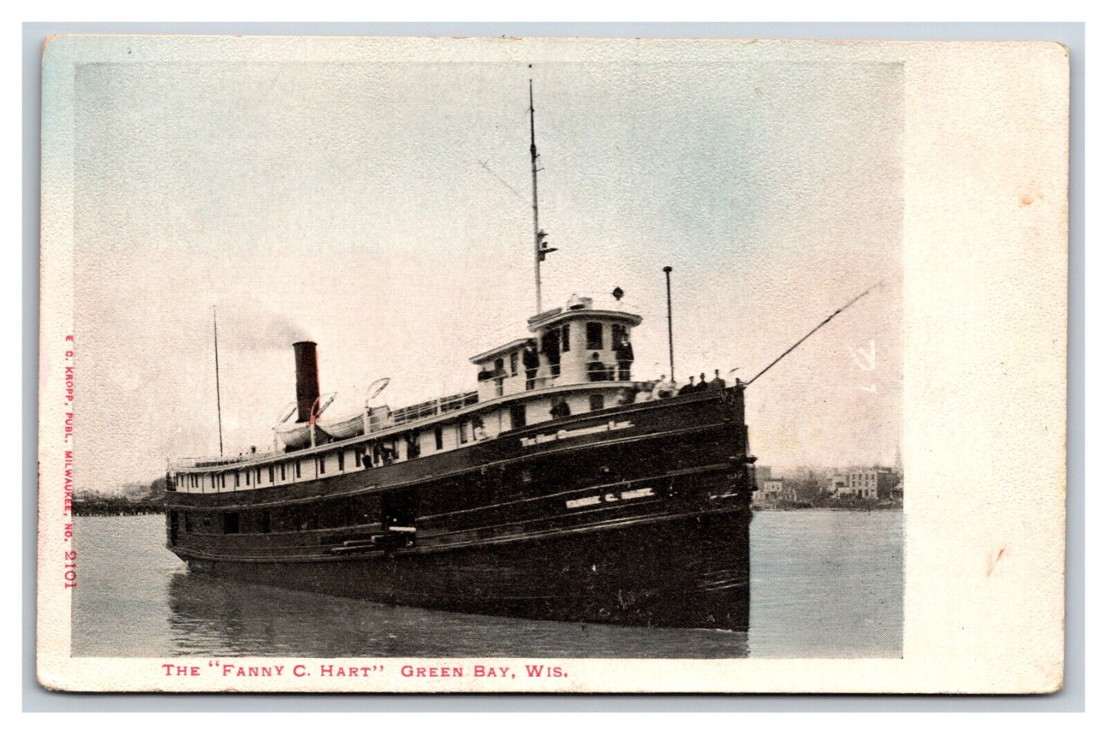 Steamer Fanny C Hart Green Bay Wisconsin WI UNP UDB Postcard V6