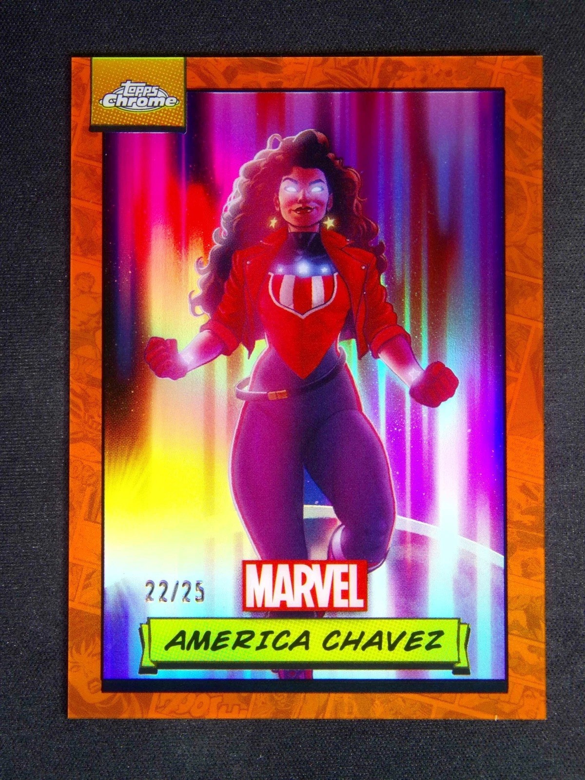 2024 Topps Chrome Marvel #66 America Chavez Doom Spider Gambit TRUE ORANGE /25