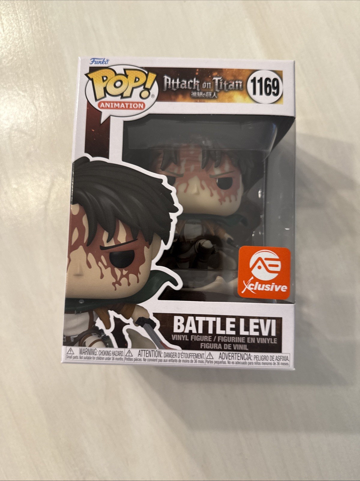 Funko Pop Attack on Titan Battle Levi #1169 AE Exclusive Bloody Vaulted