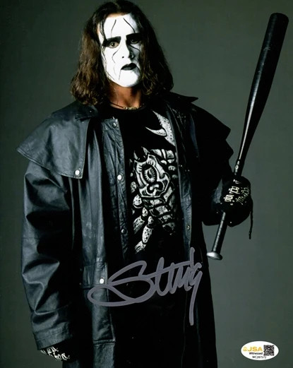 Sting Autographed WCW Wrestling (with Bat) 8x10 Photo - JSA Sting Autographed WCW Wrestling (with Bat) 8x10 Photo - JSA