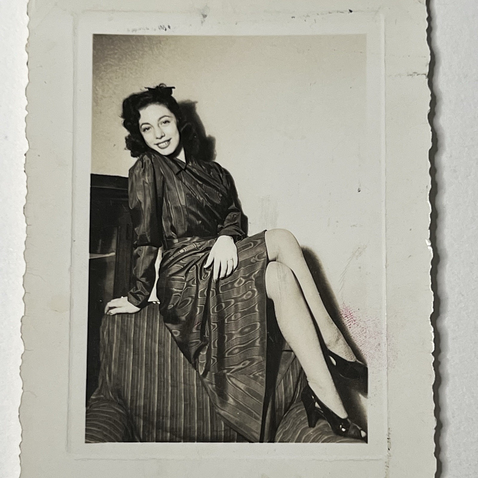 Vintage Snapshot Photograph Beautiful Young Woman Long Legs Glamorous Vintage Snapshot Photograph Beautiful Young Woman Long Legs Glamorous