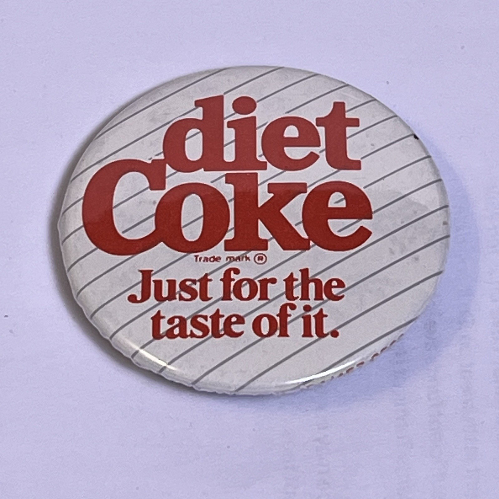 Vintage Diet Coke ‘Just For The Taste Of It’ Pin Atlanta Georgia Button Factory Vintage Diet Coke ‘Just For The Taste Of It’ Pin Atlanta Georgia Button Factory