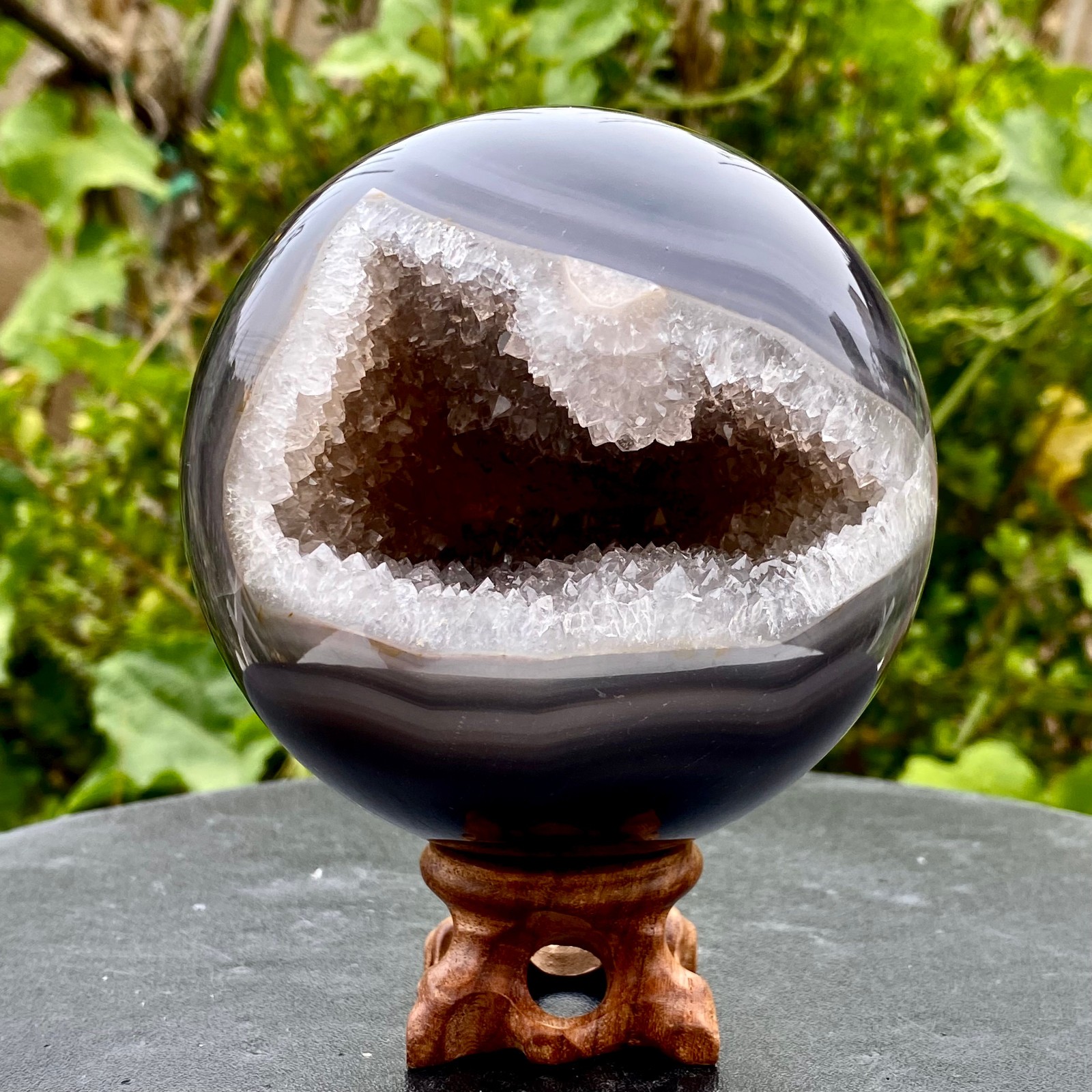 2.4LB Natural Amethyst Agate Sphere Polished Healing Crystal Ball Home Fe 2.4LB Natural Amethyst Agate Sphere Polished Healing Crystal Ball Home Fe