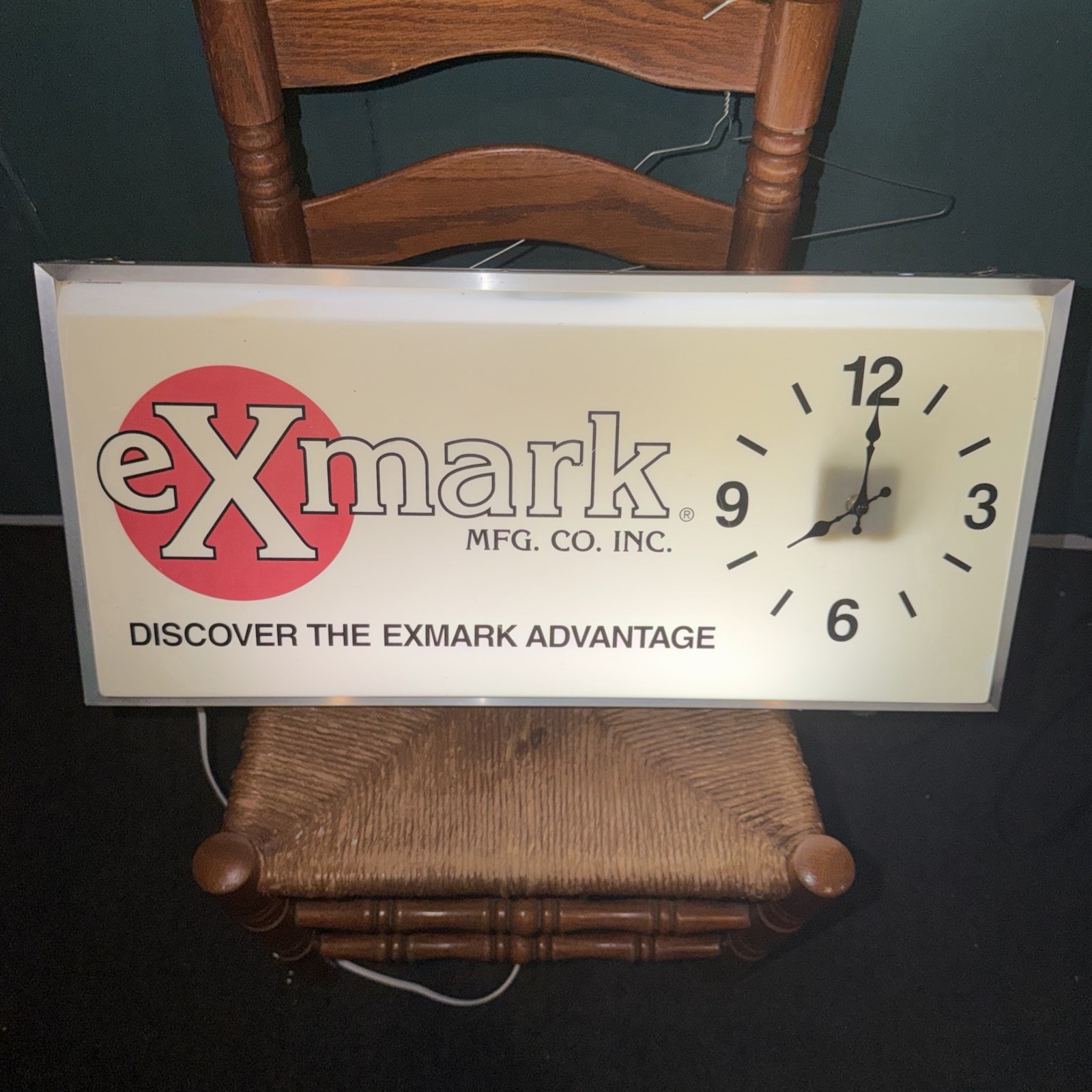 Vintage Exmark Lighted Sign Custom LED Upgraded AA Battery Clock As-Is Vintage Exmark Lighted Sign Custom LED Upgraded AA Battery Clock As-Is