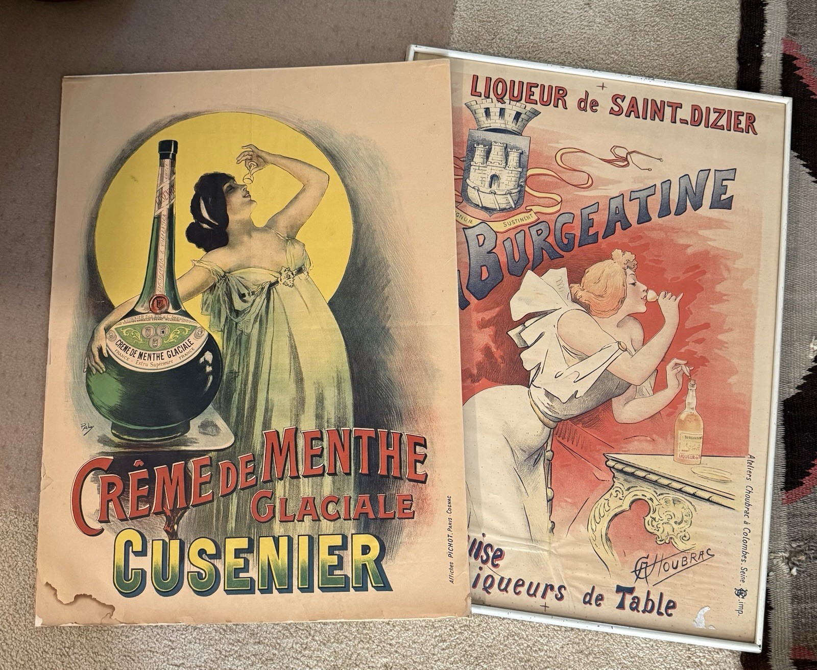 Original French Vintage Liqueur Poster Litho Lot Choubrac PAL 19th Century Original French Vintage Liqueur Poster Litho Lot Choubrac PAL 19th Century