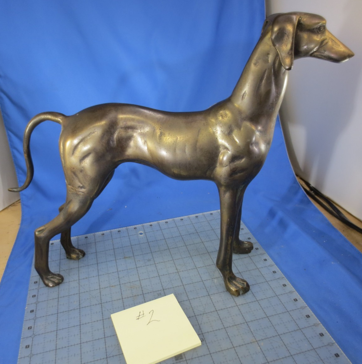 Whippet Greyhound Dog Metal Art Sculpture Figurine Vintage 12 inch