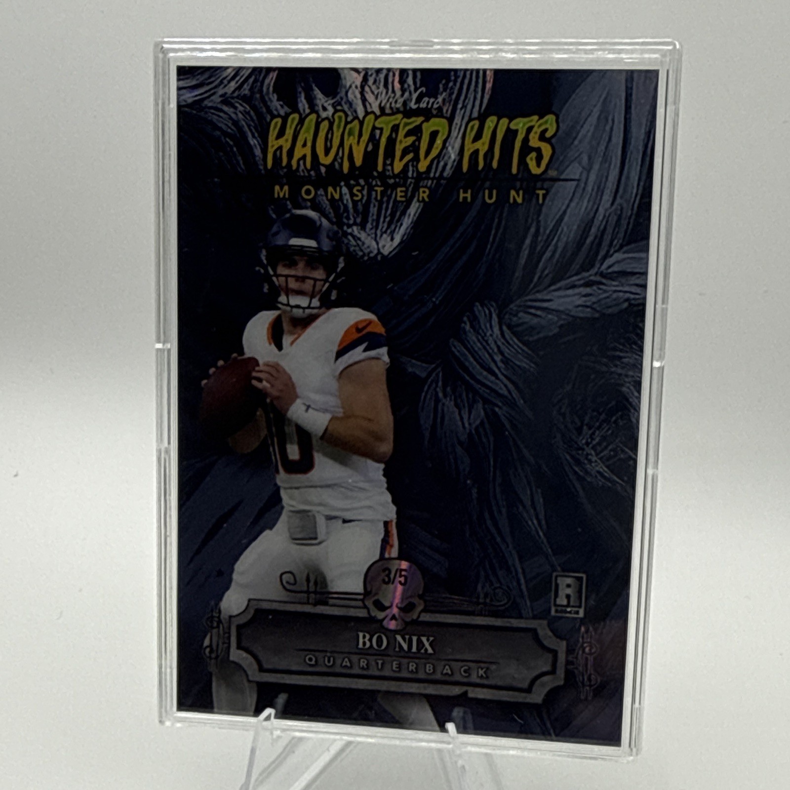 Wild Card 2024 Haunted Hits Monster Hunt Bo Nix Chase Card HHS-BN /5