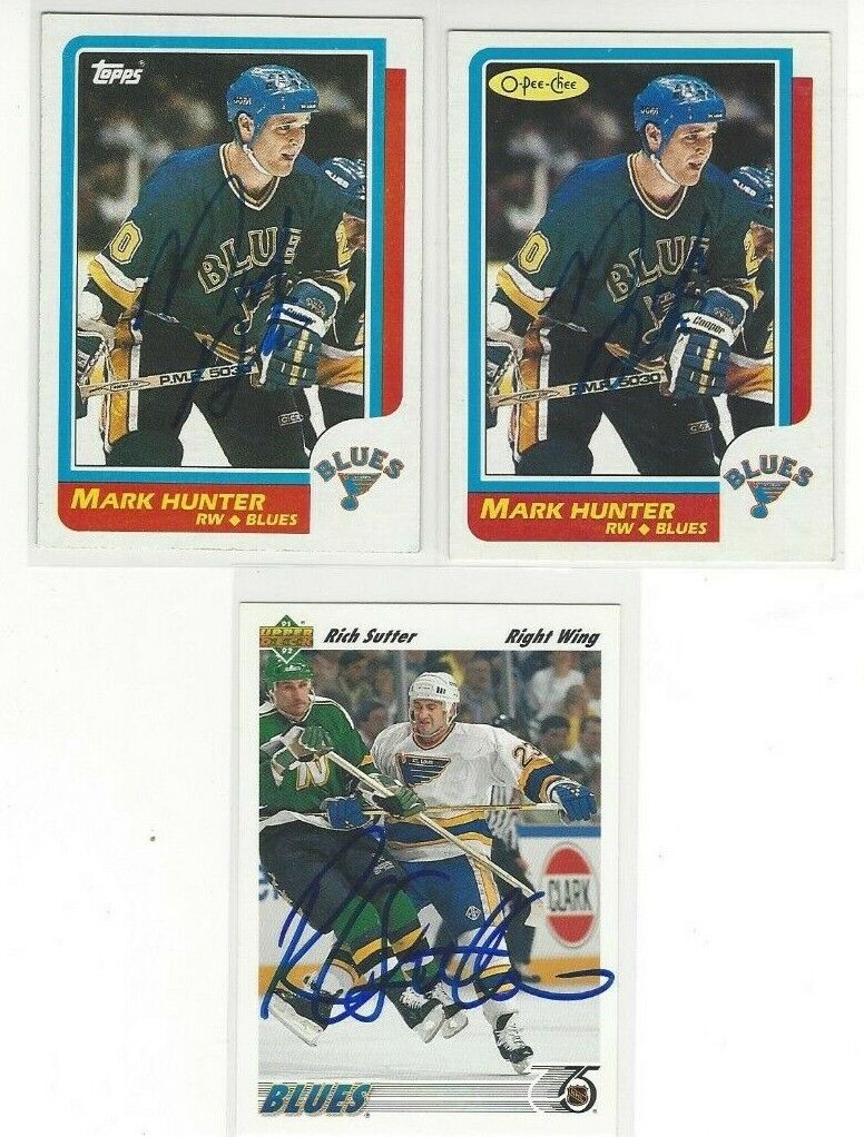  1991-92 Upper Deck #317 Rich Sutter Signed Hockey Card St Louis Blues