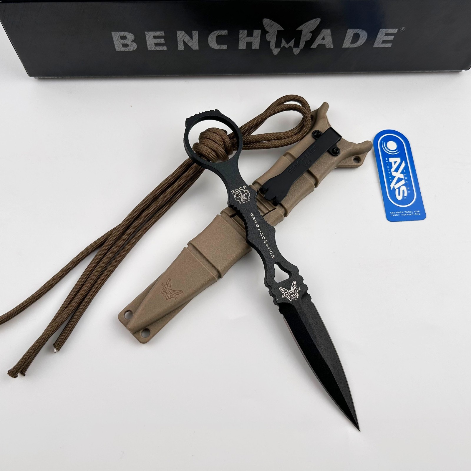 Benchmade SOCP Dagger 176BKSN Sand Sheath 440C Black Coated Fixed Blade Knife Benchmade SOCP Dagger 176BKSN Sand Sheath 440C Black Coated Fixed Blade Knife