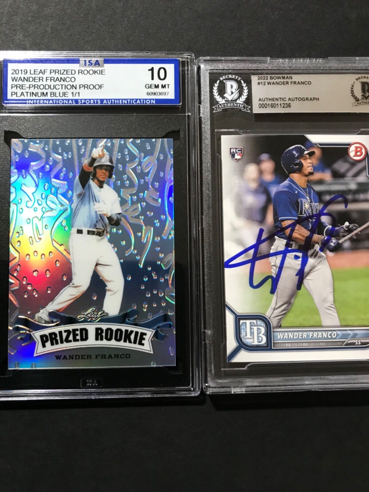 WANDER FRANCO 2 incredible items: PROOF PLATE 1/1 and AUTO Rookie Card