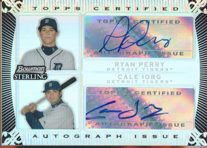 Ryan Perry & Cale Iorg 2009 Topps Bowman Sterling auto autograph card /25