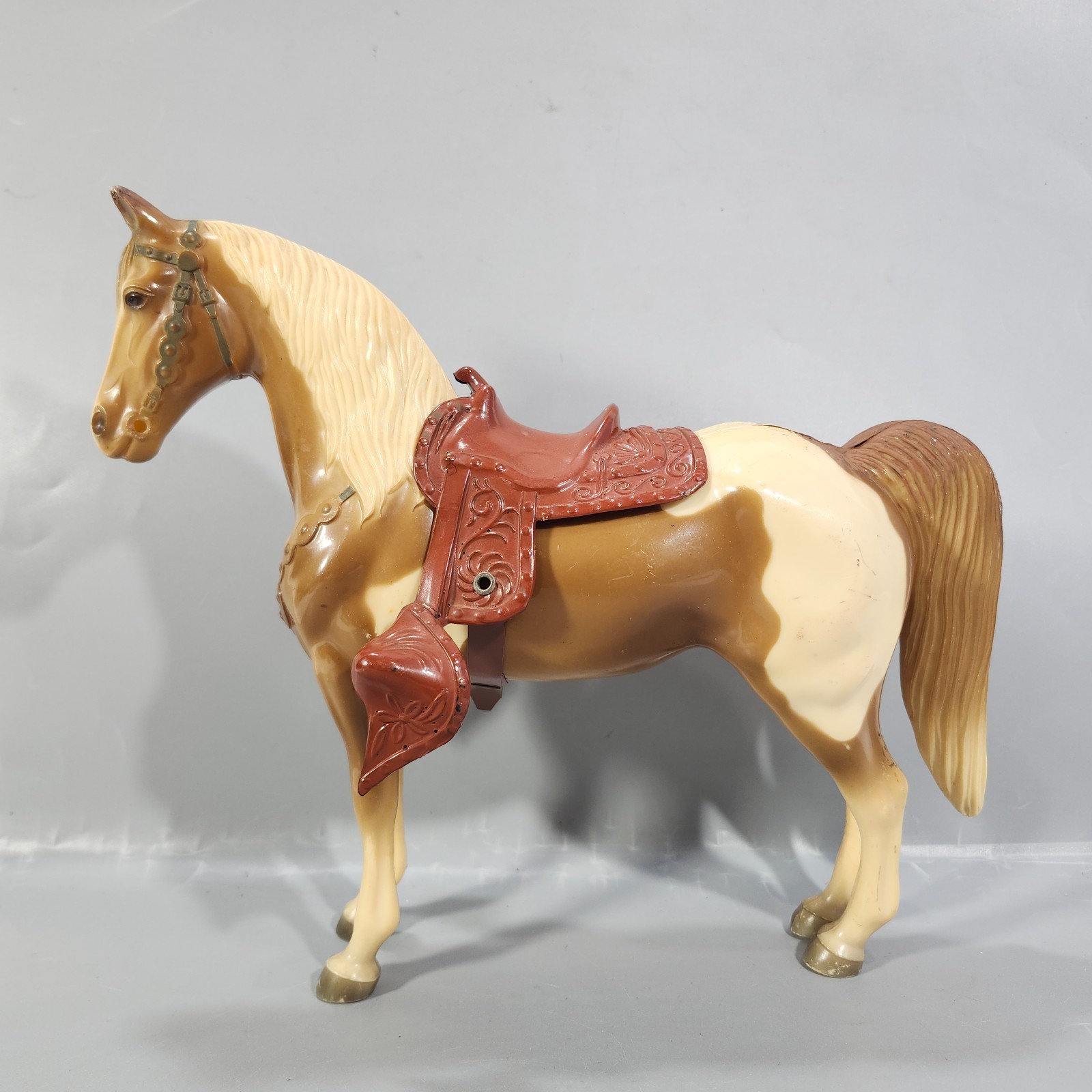Breyer Palomino Pinto Western Saddle Horse #56 Brown White with MCM VTG '50-'60s Breyer Palomino Pinto Western Saddle Horse #56 Brown White with MCM VTG '50-'60s