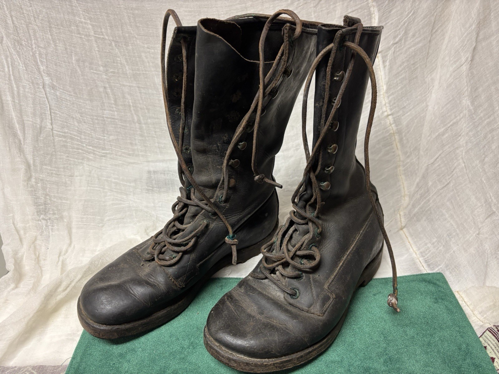 Rare WWll Black Blucher Engineer Cold Weather Field Boots Flat Sole Marked 1942 Rare WWll Black Blucher Engineer Cold Weather Field Boots Flat Sole Marked 1942