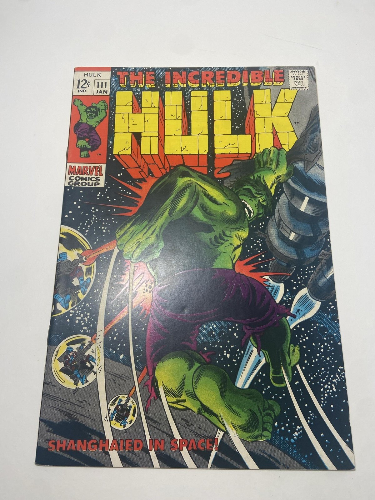 Vintage 1969 Marvel The Incredible Hulk #111 Comic Book 12¢ Silver Age Blue Hulk