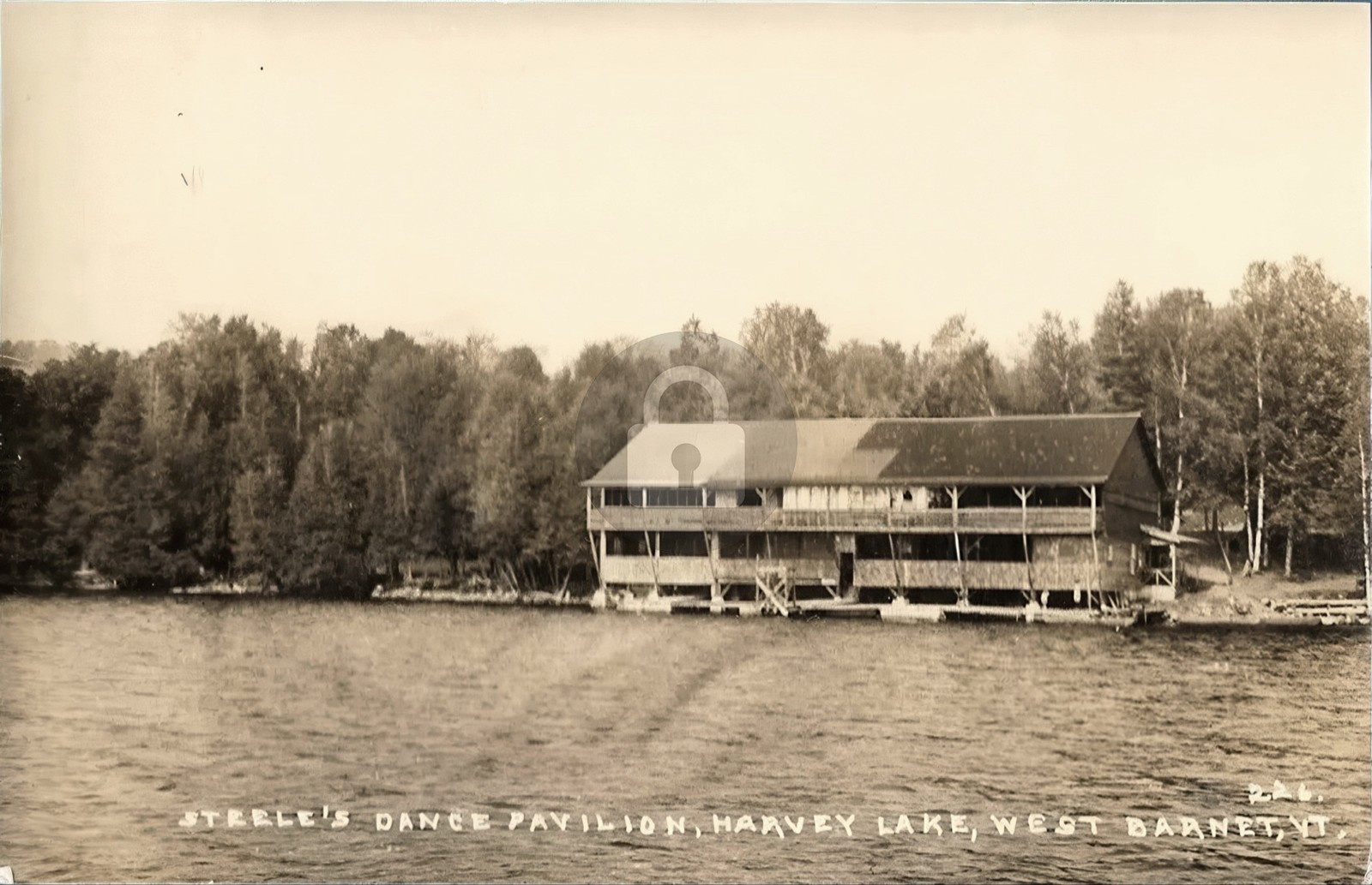 c1920 Steele's Dance Pavilion Harvey Lake West Barnet VT RPPC Postcard COPY c1920 Steele's Dance Pavilion Harvey Lake West Barnet VT RPPC Postcard COPY