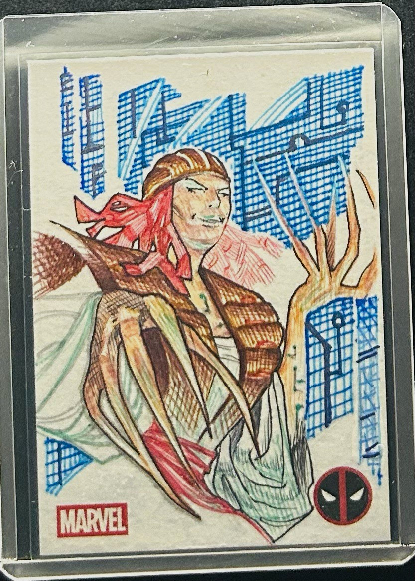 Topps 2025 Deadpool Chrome Original Sketch Card Lady Deathstrike Signed Di Nola Topps 2025 Deadpool Chrome Original Sketch Card Lady Deathstrike Signed Di Nola