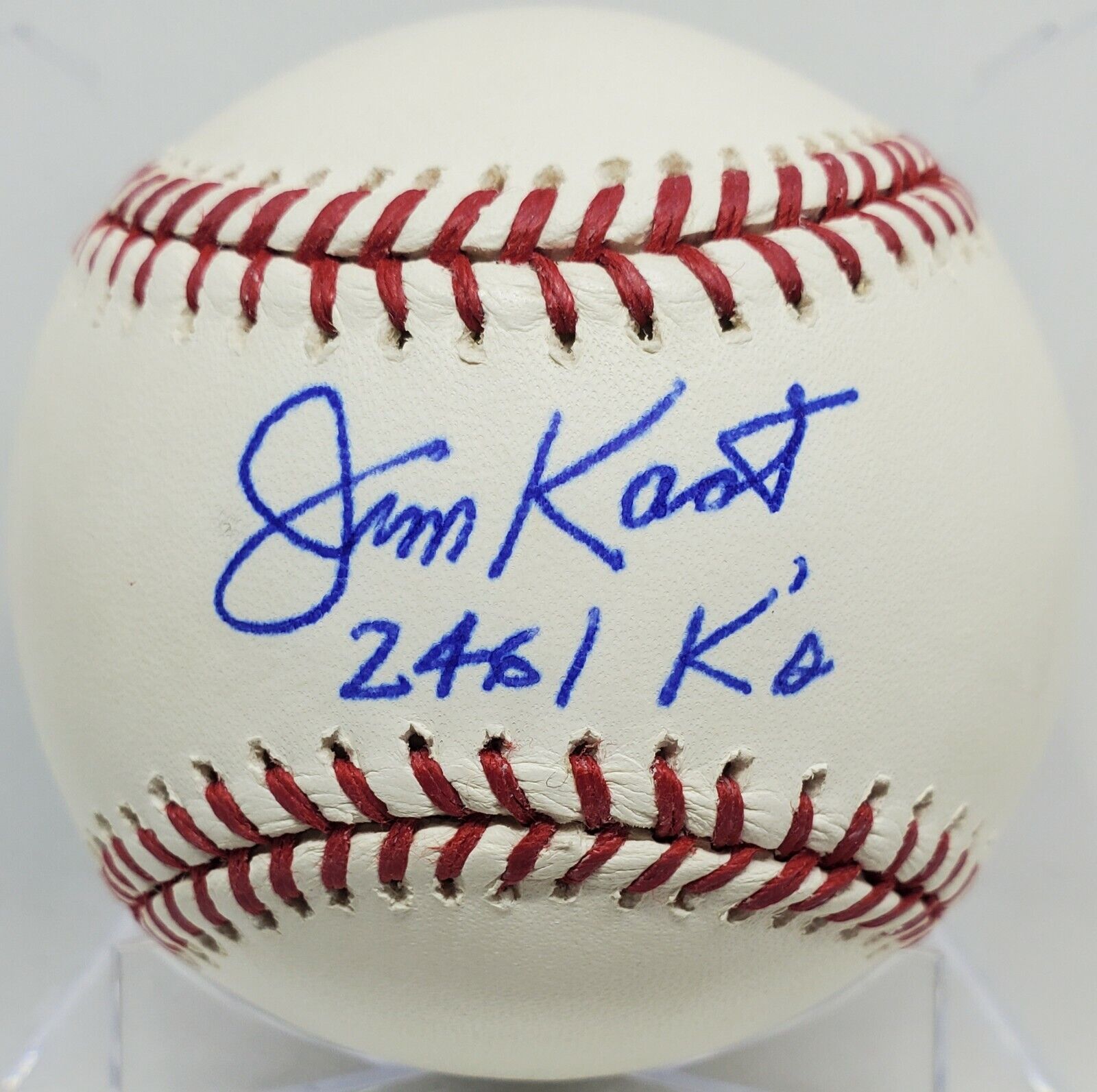 Jim Kaat New York Yankees 2461 K\'s Autographed Signed OML Baseball COA
