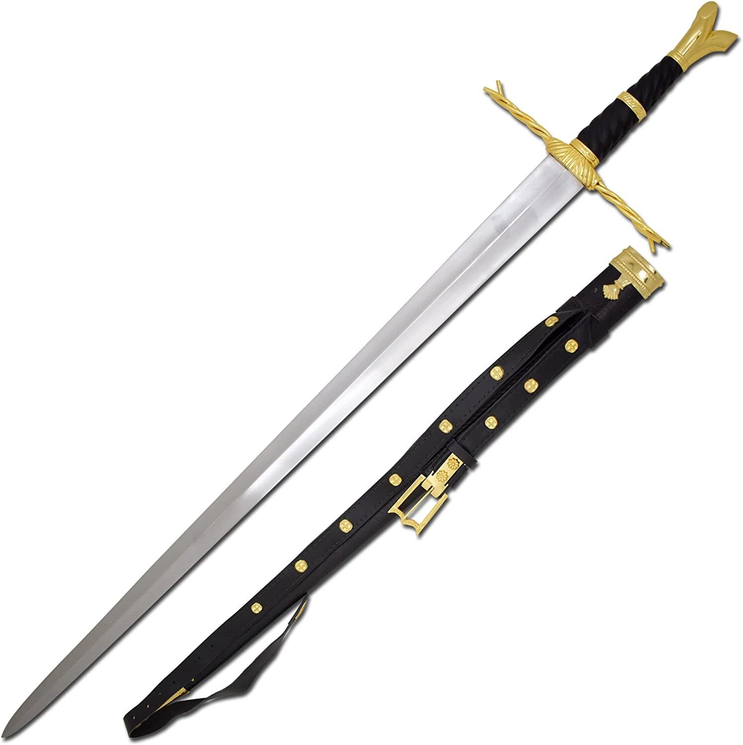 Medieval Warrior 15th Fully Functional Century German Branch Writhen Gold sword Medieval Warrior 15th Fully Functional Century German Branch Writhen Gold sword