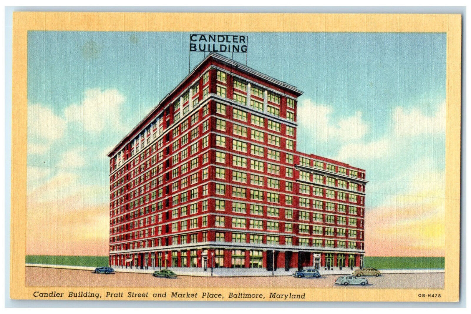 c1950\'s Candler Building Pratt Street Market Baltimore Maryland MD Postcard