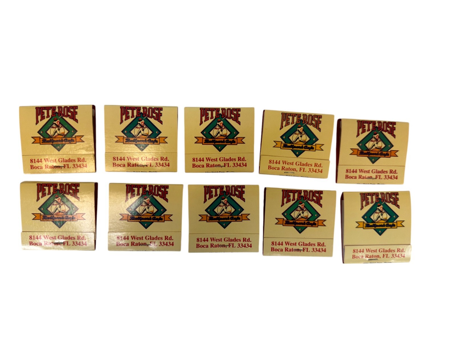 Pete Rose Ballpark Café Hit King 4,256 Signature Matchbook Boca Raton FL Lot 10 Pete Rose Ballpark Café Hit King 4,256 Signature Matchbook Boca Raton FL Lot 10