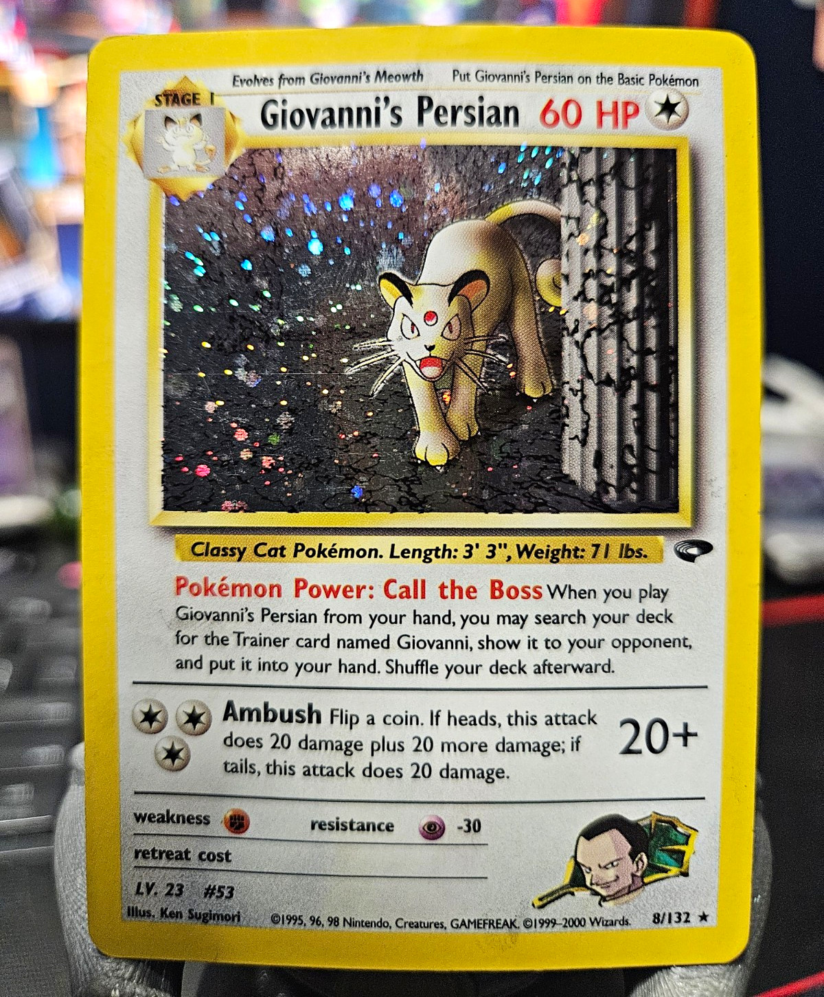 Pokémon Gym Challenge Giovanni's Persian Holo 8/132 2000 English Wizards Pokémon Gym Challenge Giovanni's Persian Holo 8/132 2000 English Wizards