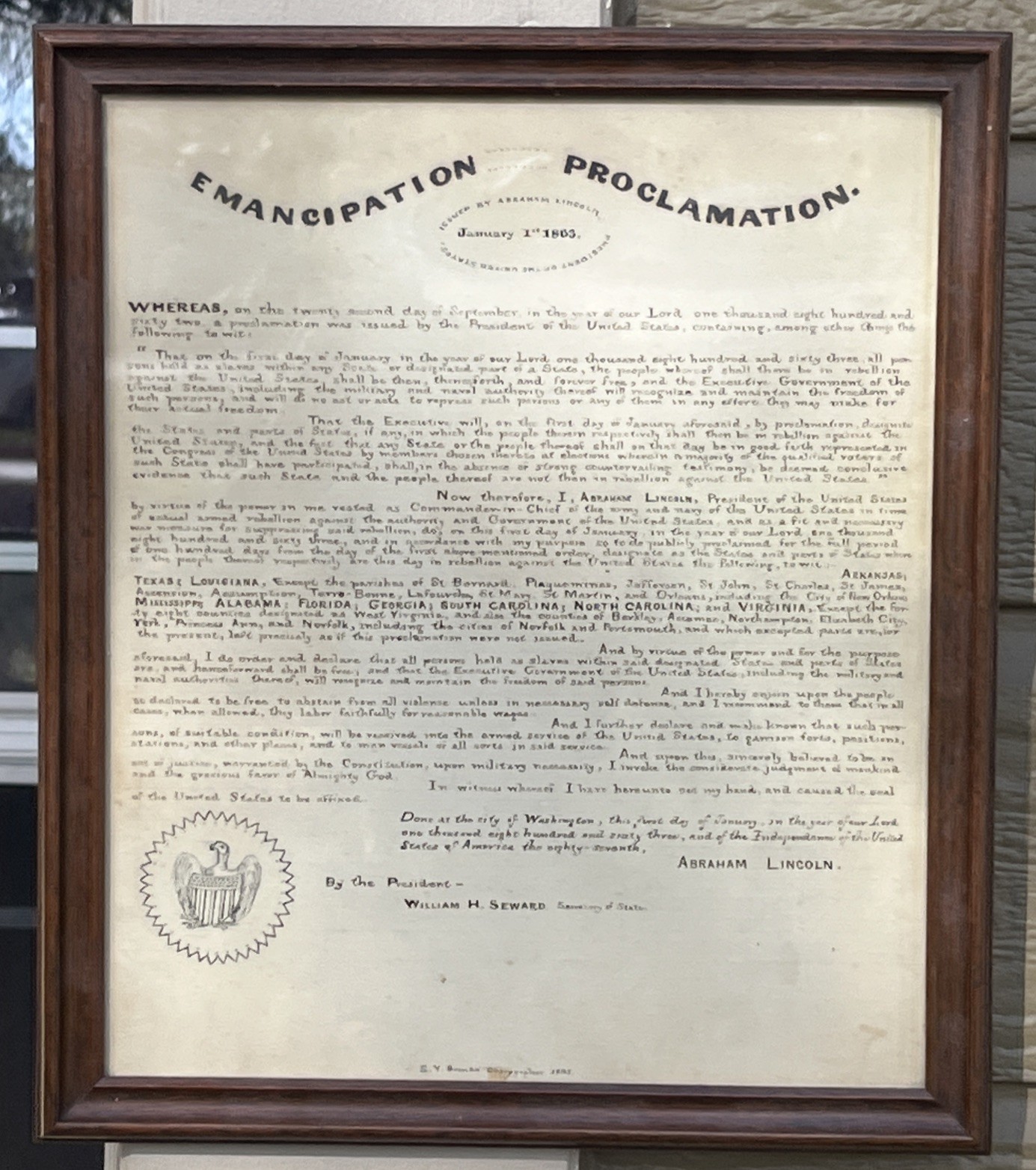 RARE 1865 EMANCIPATION PROCLAMATION SY BRENDE CHIROGRAPHER CIVIL WAR ERA RELIC RARE 1865 EMANCIPATION PROCLAMATION SY BRENDE CHIROGRAPHER CIVIL WAR ERA RELIC