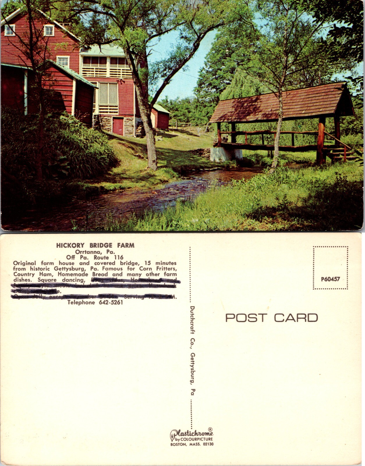 Hickory Bridge Farm Orchard Pennsylvania PA Postcard