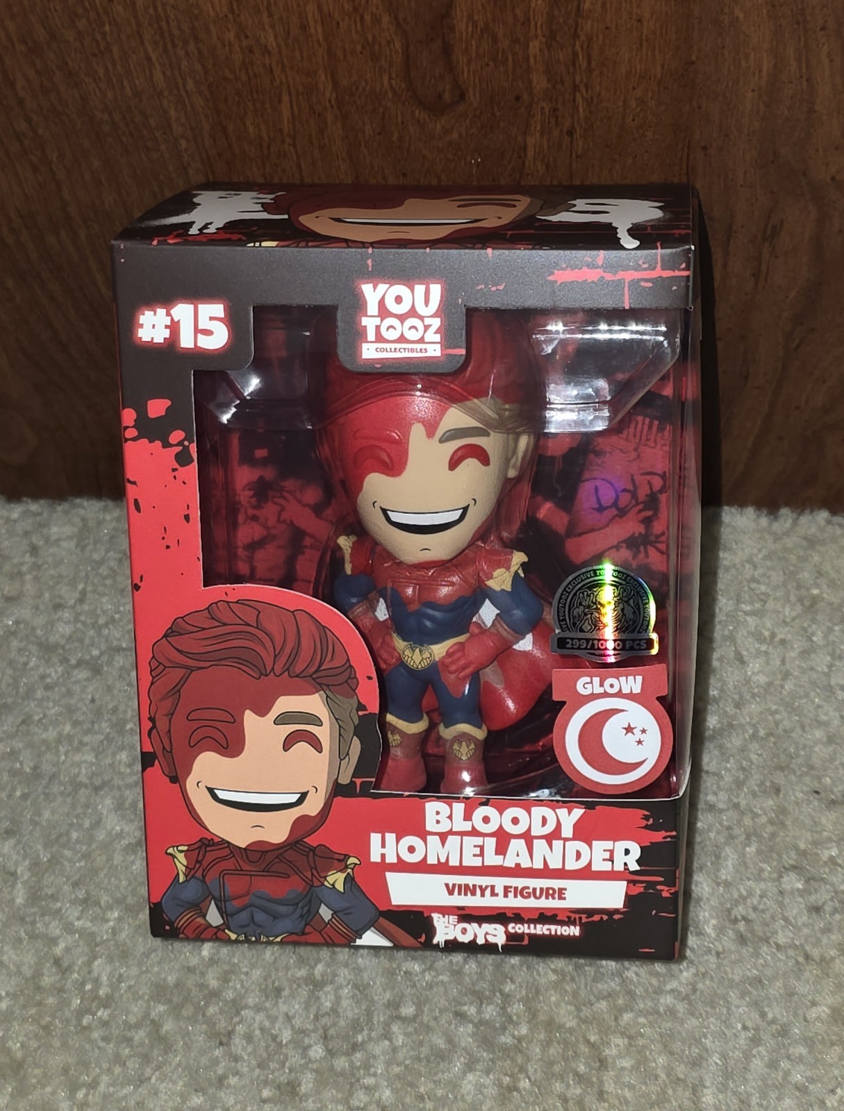 The Boys Homelander Glow In The Dark Bloody Youtooz Scaradise LE1000 w/Protector The Boys Homelander Glow In The Dark Bloody Youtooz Scaradise LE1000 w/Protector