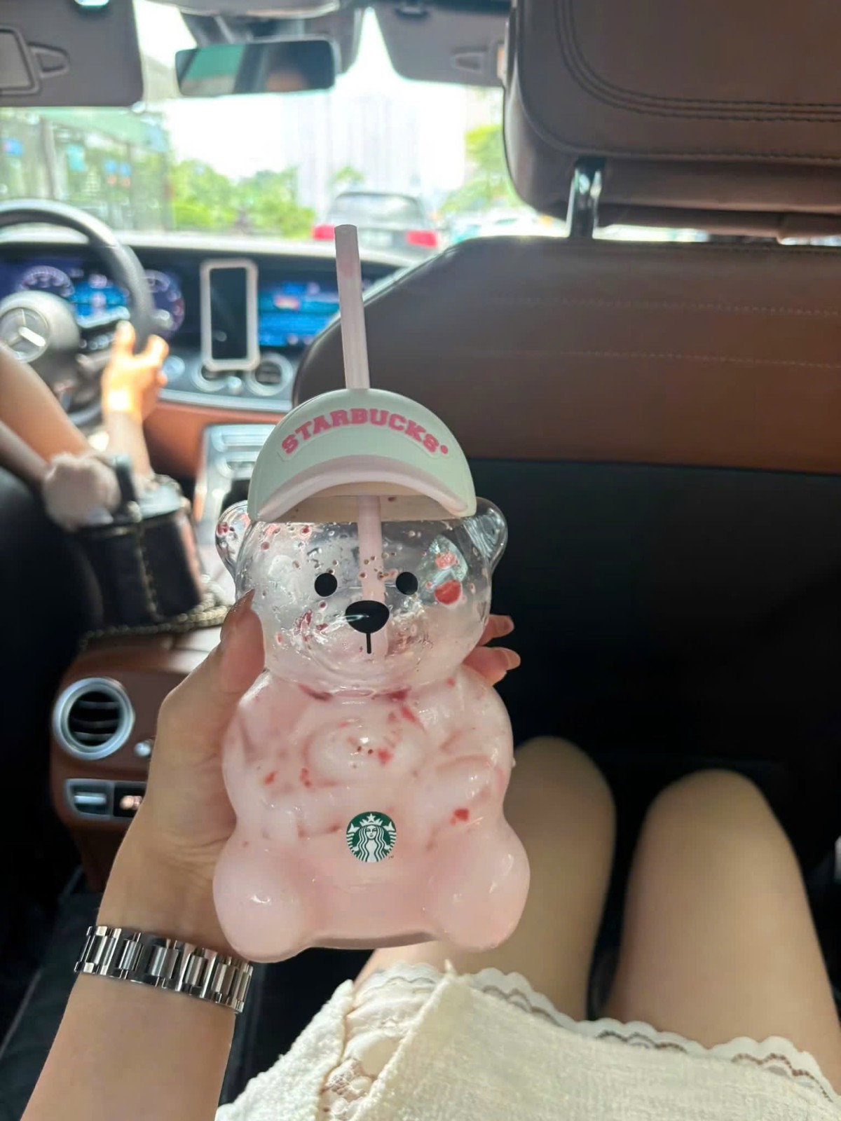 Starbucks Bearista Bear Cup Tumbler Strawberry Topper Baseball Cap Cute Gift Starbucks Bearista Bear Cup Tumbler Strawberry Topper Baseball Cap Cute Gift
