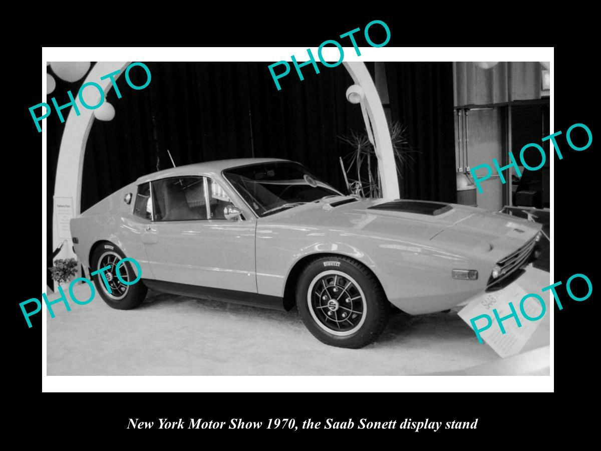 POSTCARD SIZE PHOTO OF NEW YORK MOTOR SHOW 1970 SAAB SONETT CAR DISPLAY POSTCARD SIZE PHOTO OF NEW YORK MOTOR SHOW 1970 SAAB SONETT CAR DISPLAY