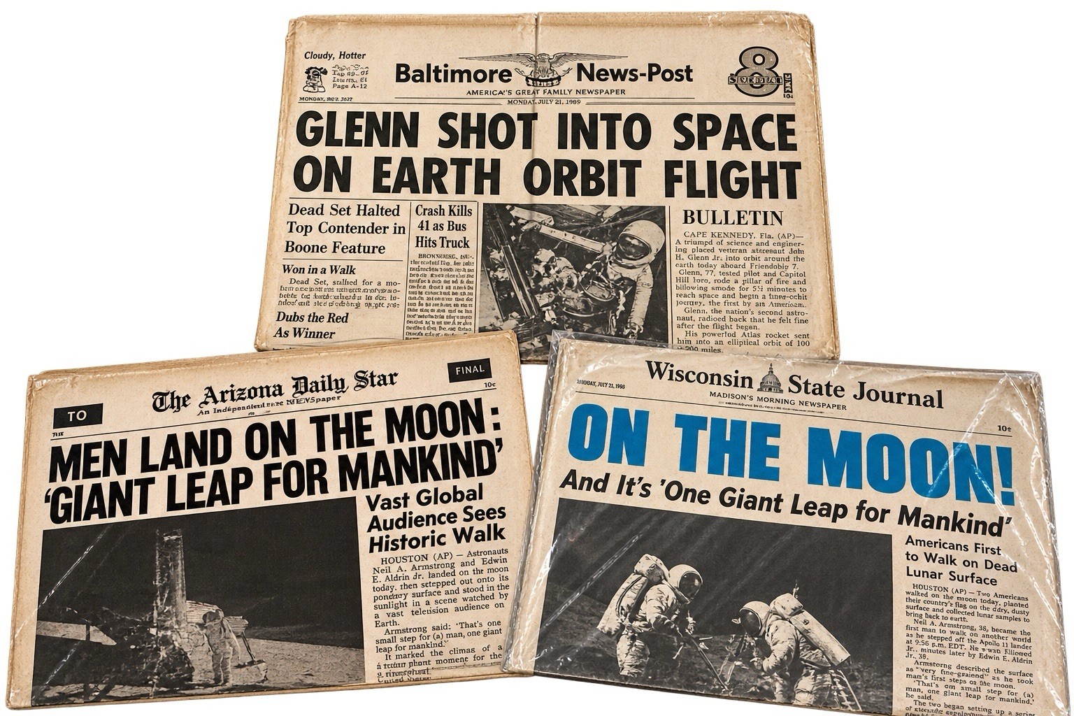 Kennedy Space Center NASA Collectible Newspaper Set – Apollo 11 / Space History