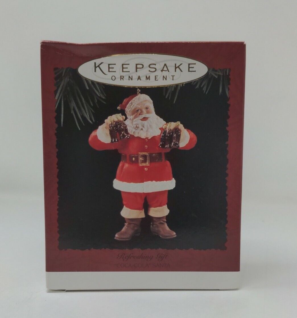 Hallmark Keepsake 1995 Refreshing Gift Coca Cola Santa Claus