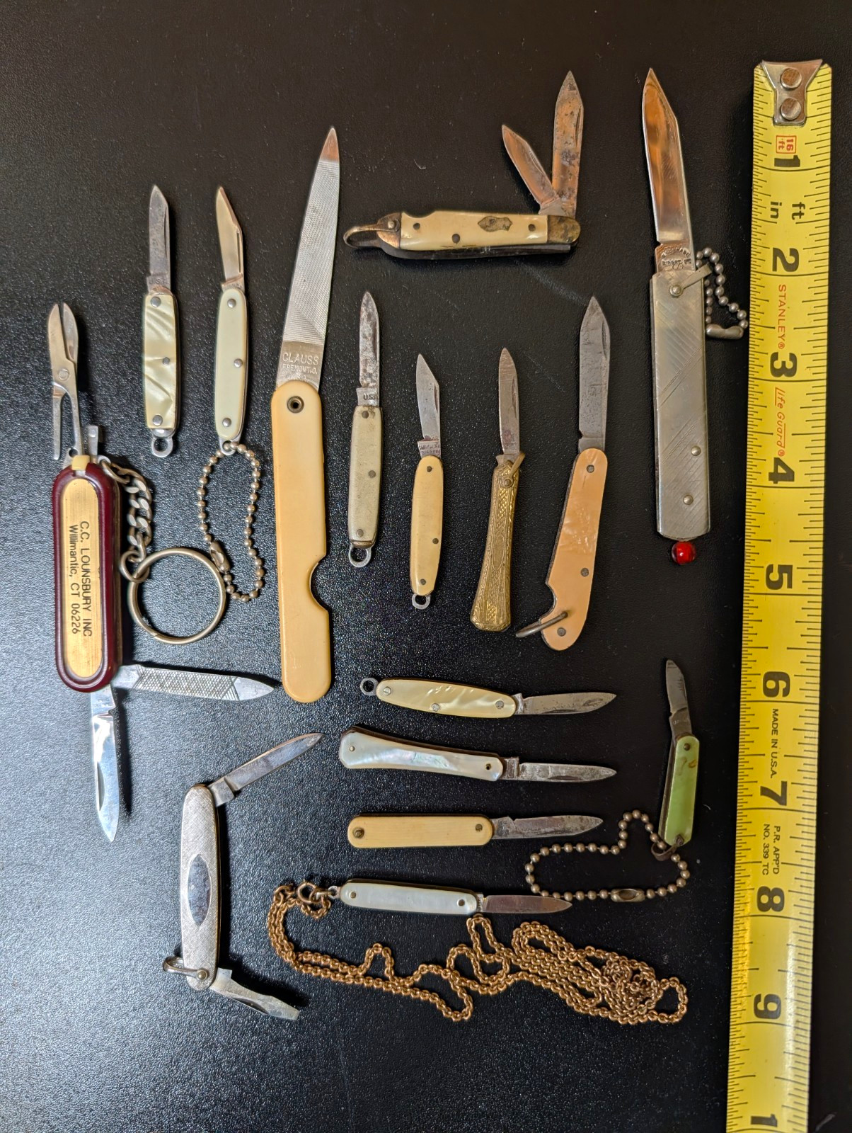 Vintage Miniature Pocket Knife Lot MOP Watch Fob Advertising Antique Knives Rare