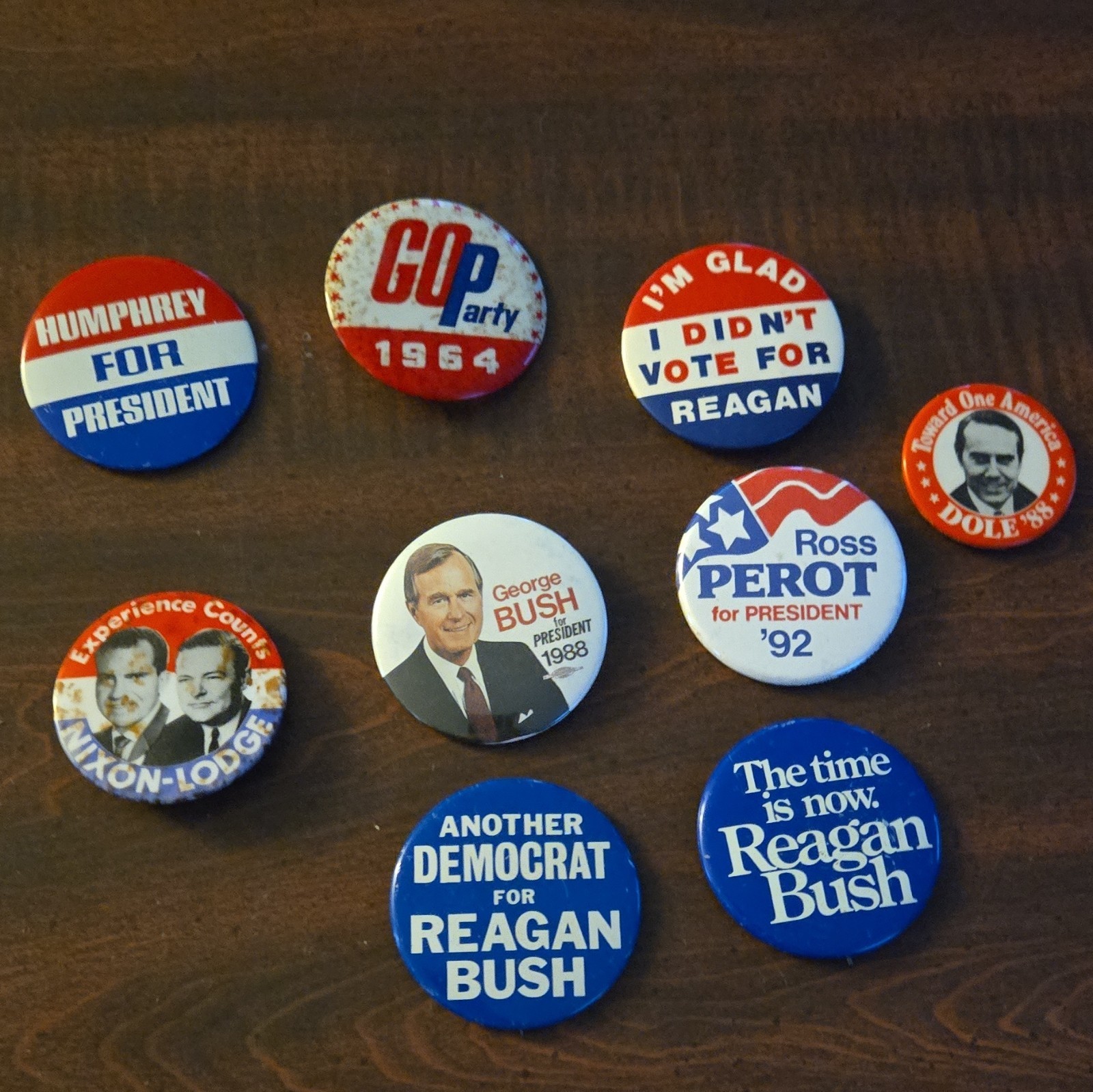 Vintage Political Campaign Pinback Buttons Lot - Nixon Reagan Bush Perot Vintage Political Campaign Pinback Buttons Lot - Nixon Reagan Bush Perot