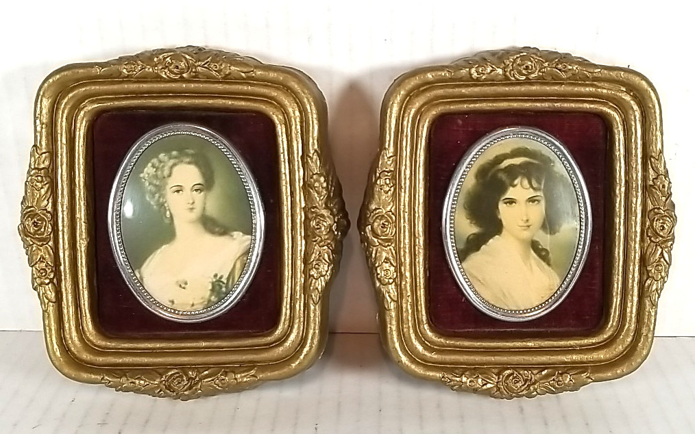 VTG Set (2) CAMEO CREATIONS “Hubak Lady & Lady Dower” Red Velvet Bubble Glass VTG Set (2) CAMEO CREATIONS “Hubak Lady & Lady Dower” Red Velvet Bubble Glass